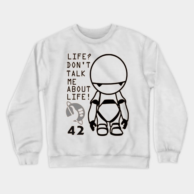 Marvin - Hitchhiker's Guide to the Galaxy Crewneck Sweatshirt by OtakuPapercraft
